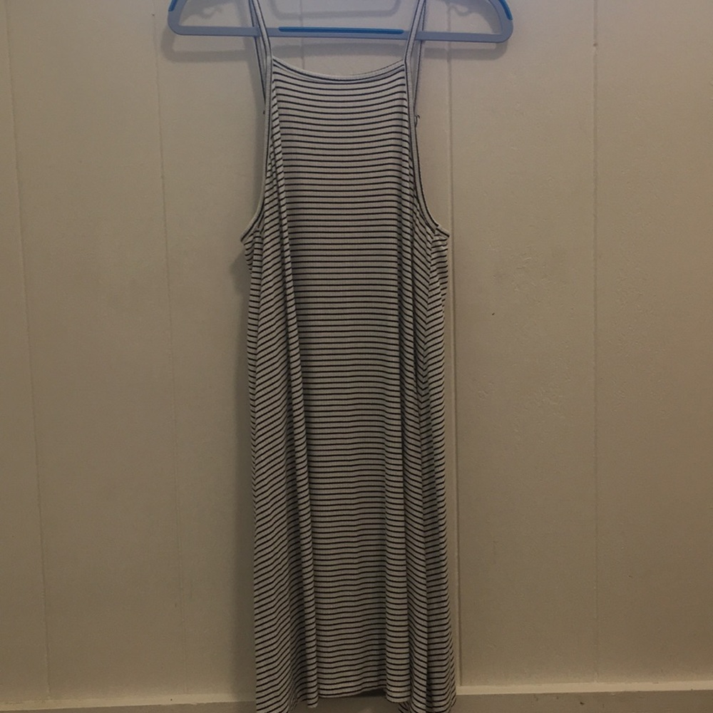 Black and white strip dress